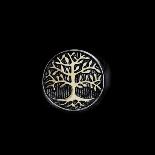 TREE OF LIFE STAINLESS STEEL VIKING RING
