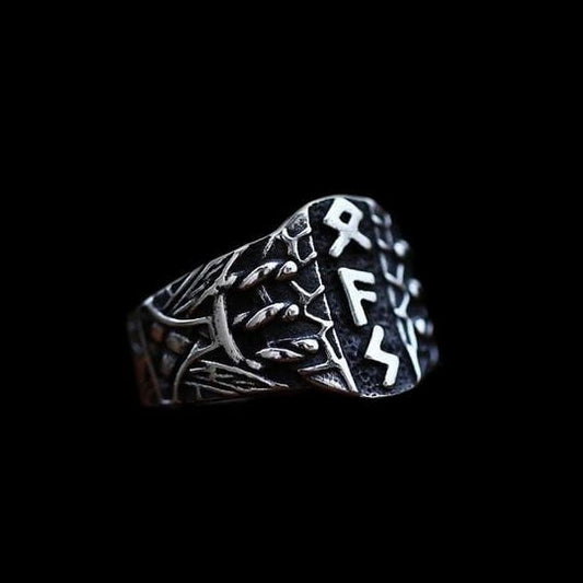 VIKING LETTER STAINLESS STEEL RING