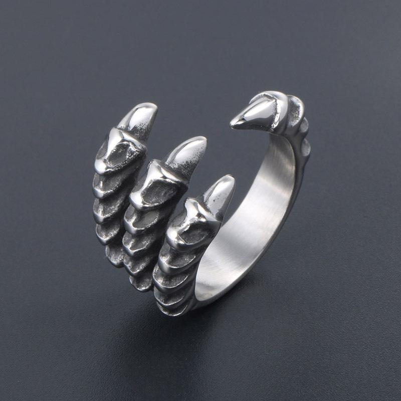 VINTAGE DRAGON CLAW STAINLESS STEEL RING