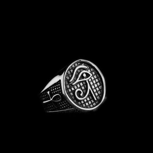 VINTAGE MEN'S EYE STAINLESS STEEL RING