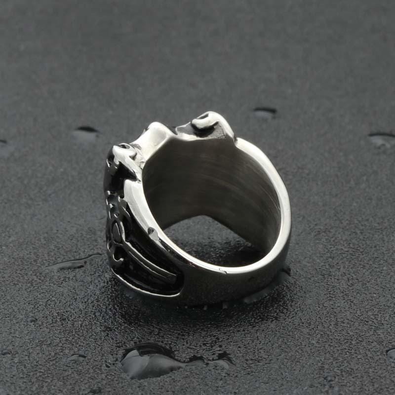 VINTAGE MILITARY SHIELD STAINLESS STEEL RING