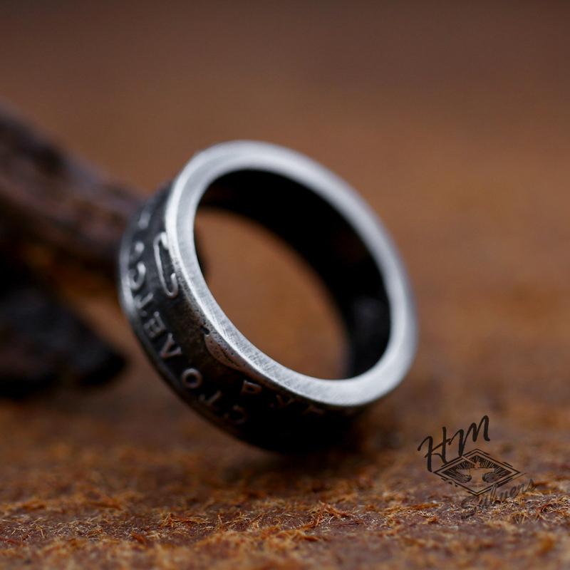 VINTAGE SIMPLE WORDS STAINLESS STEEL RING