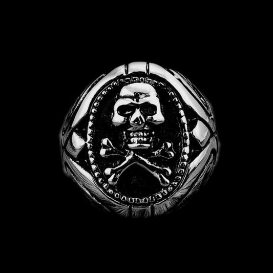 VINTAGE SKULL STAINLESS STEEL RING