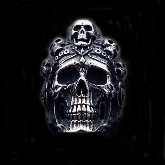 VINTAGE NORTHLAND GHOST ARMY SKULL STAINLESS STEEL RING