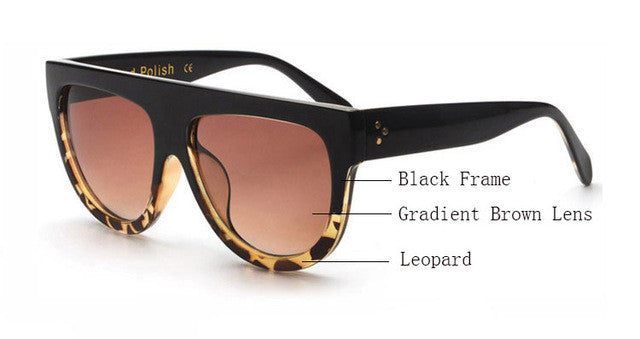 Sonnenbrille mit flacher Oberseite und verspiegelter Linse