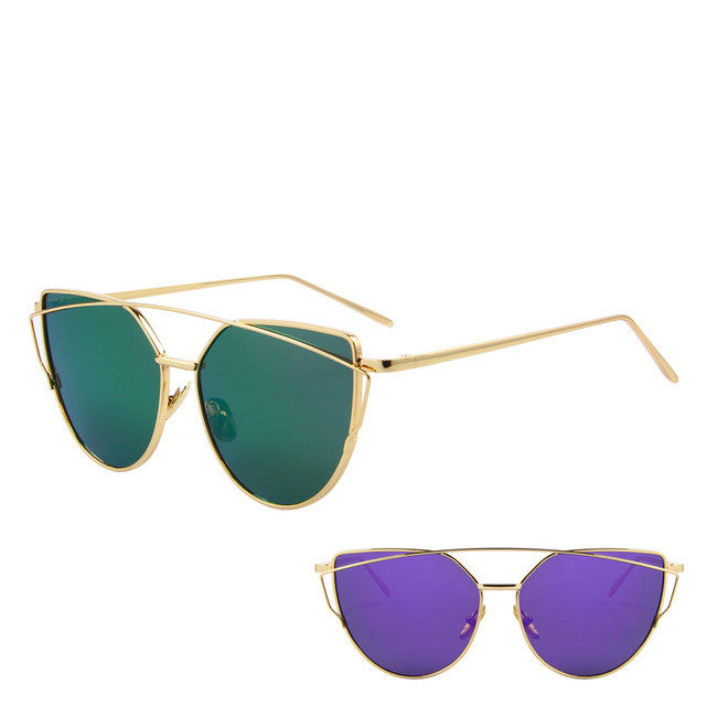 Cat-Eye-Sonnenbrille mit flachen Gläsern