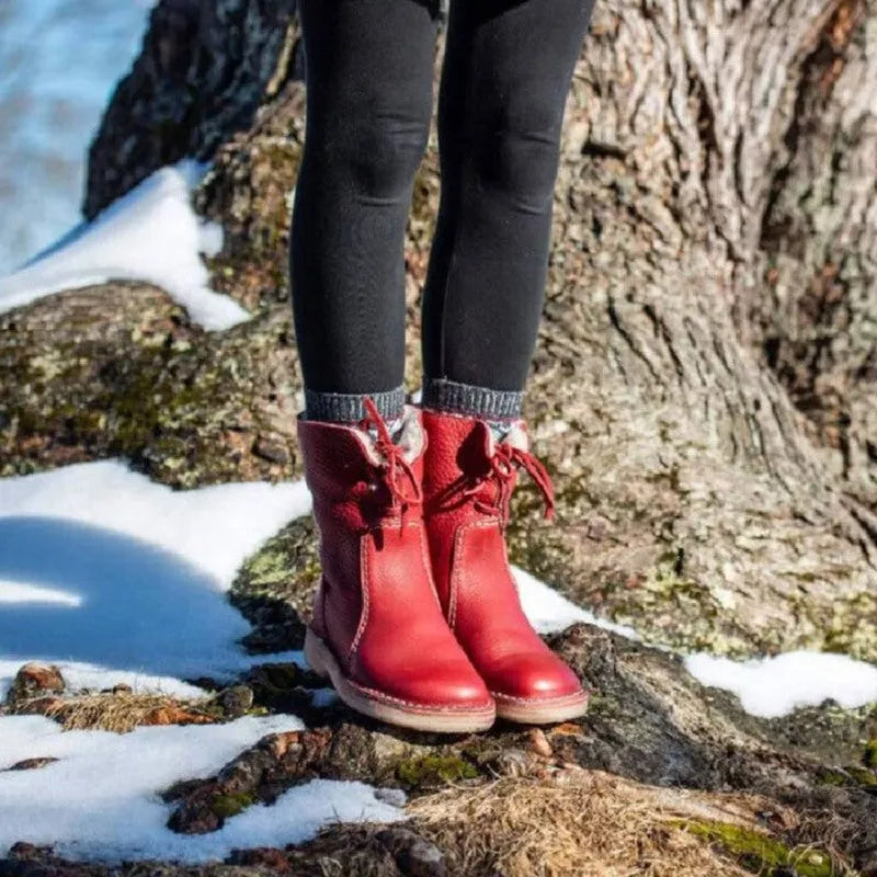 Charlot™ | Leather boots with wool lining