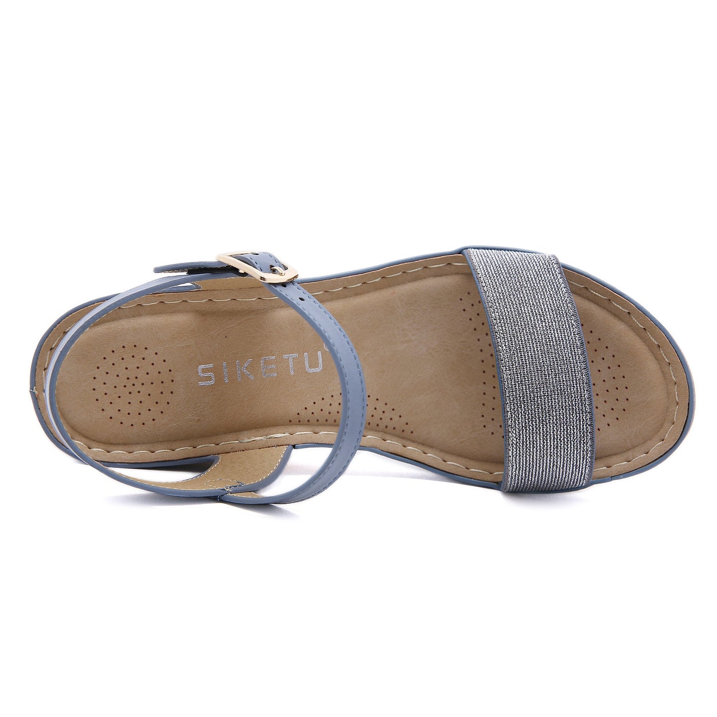 SIKETU | OPEN TOE WEDGE SLINGBACK - BLUE