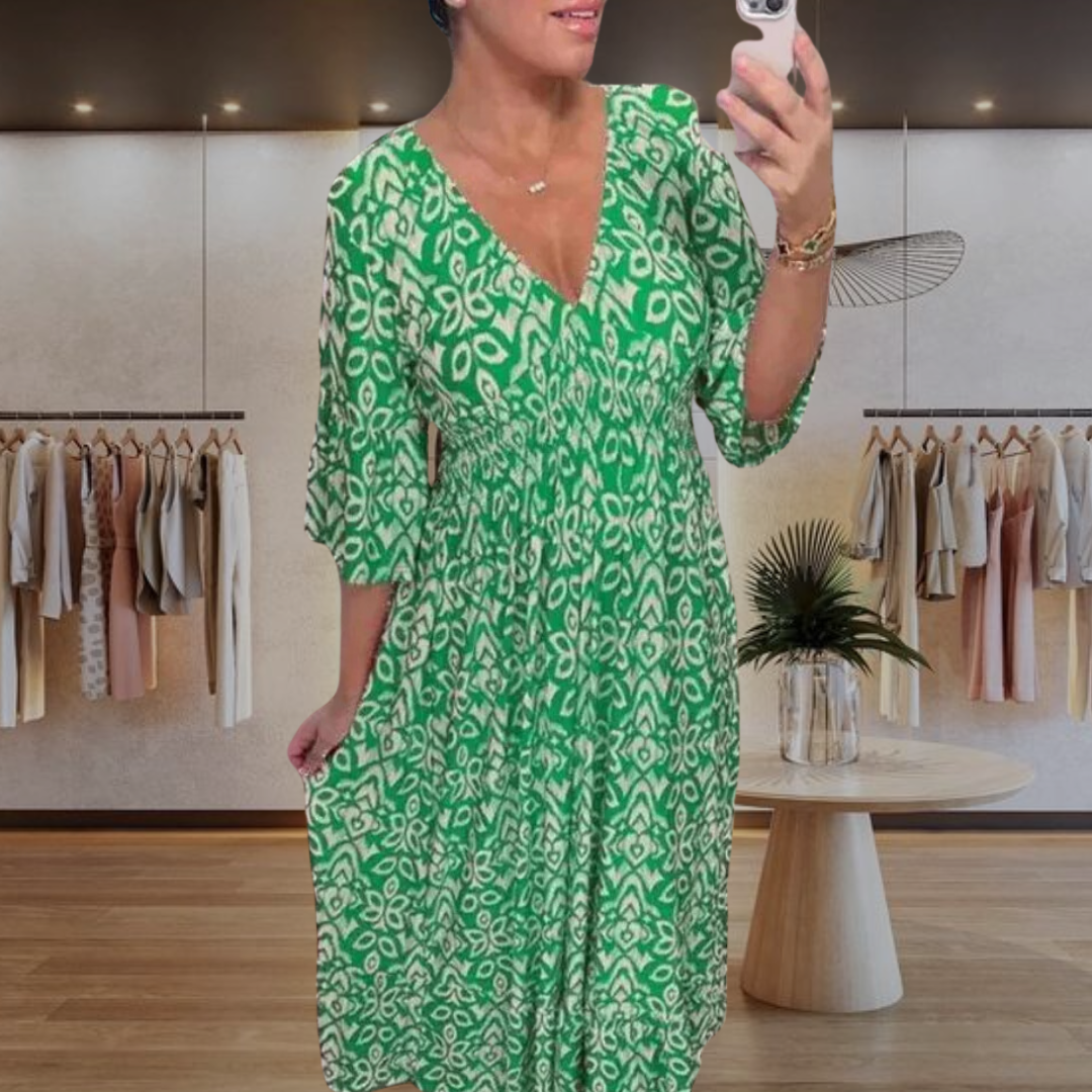 Luna | Flowy V-Neck Floral Sundress for Effortless Charm