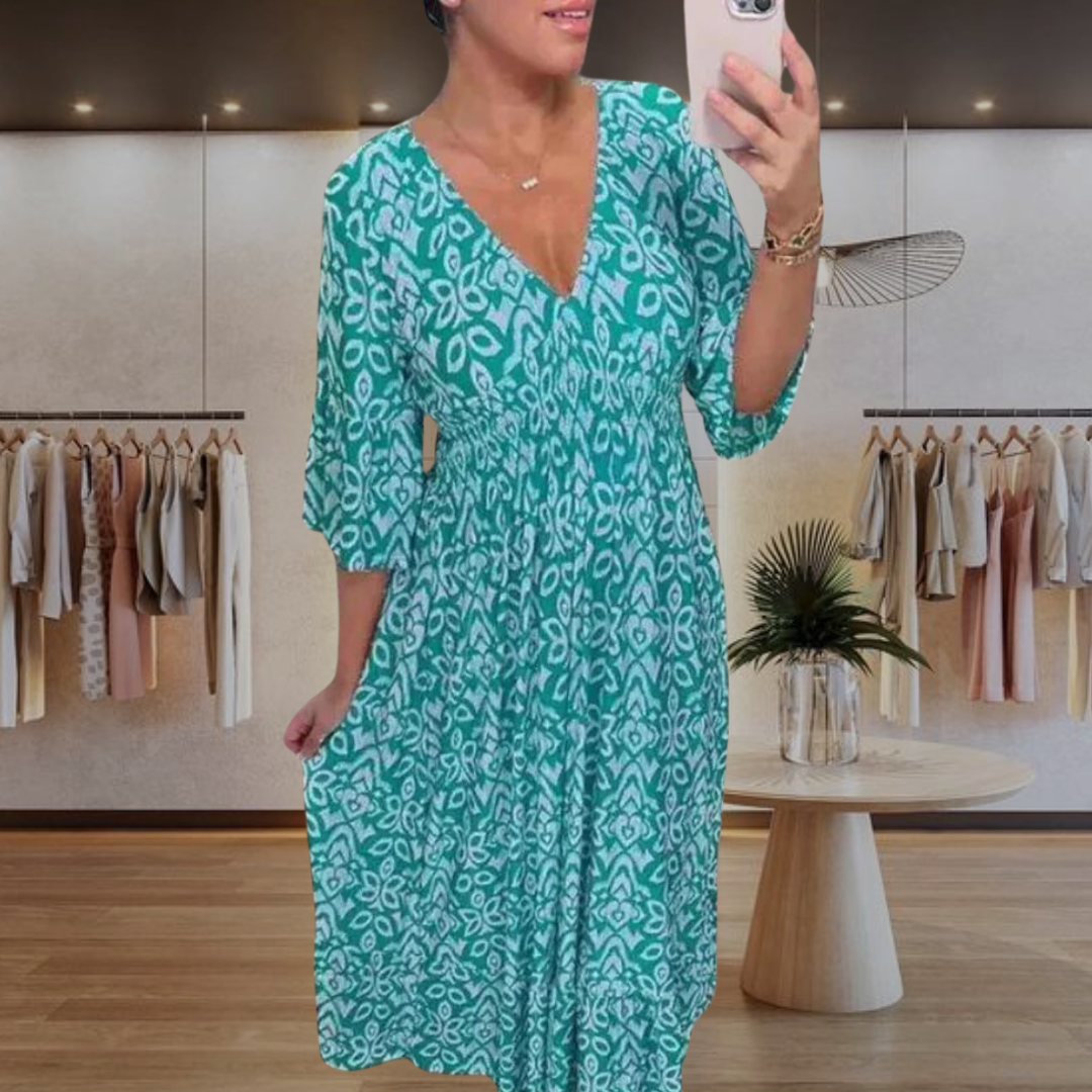 Luna | Flowy V-Neck Floral Sundress for Effortless Charm