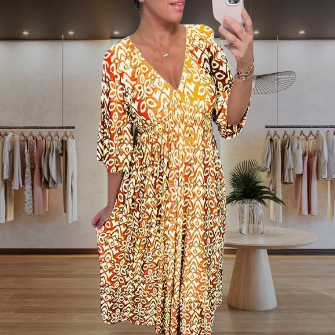 Luna | Flowy V-Neck Floral Sundress for Effortless Charm