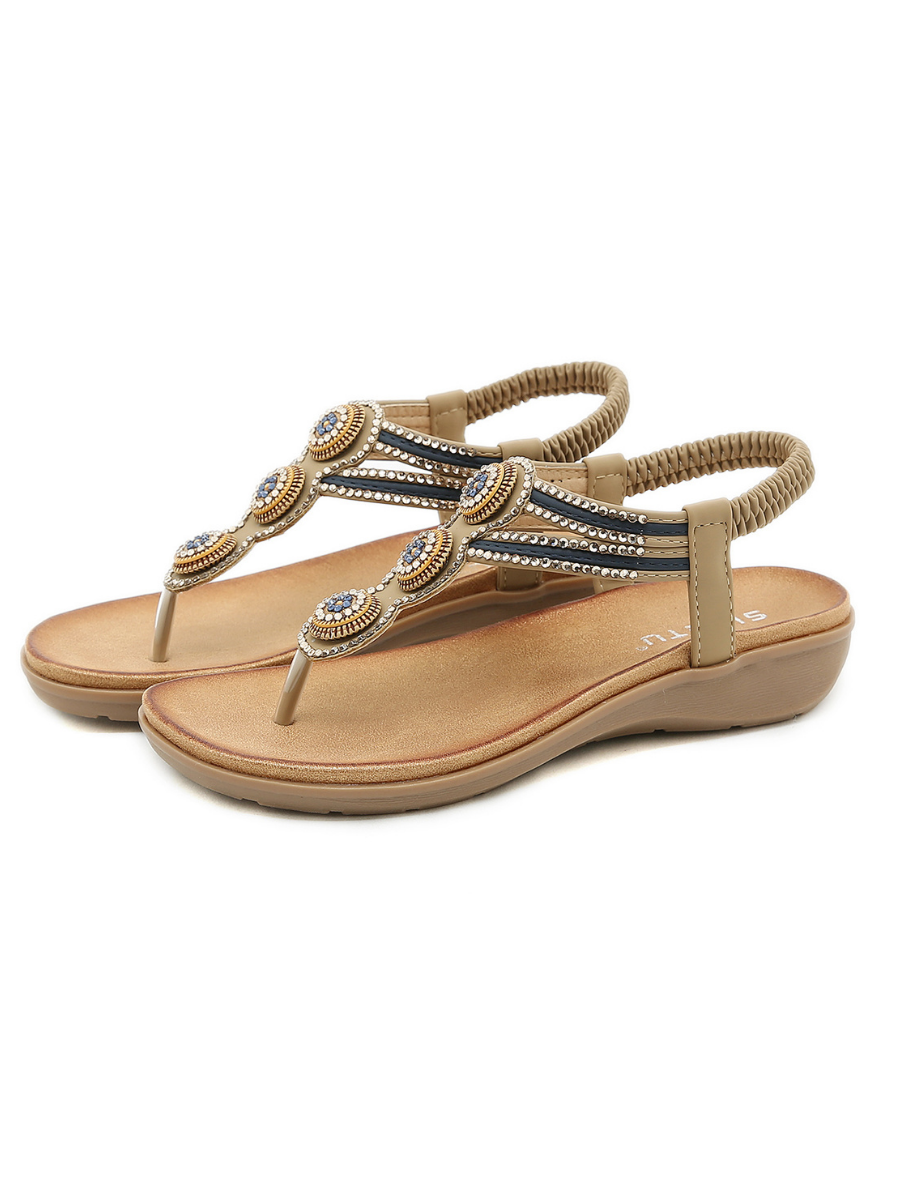 Sandalias adornadas con diamantes de imitación - SIKETU