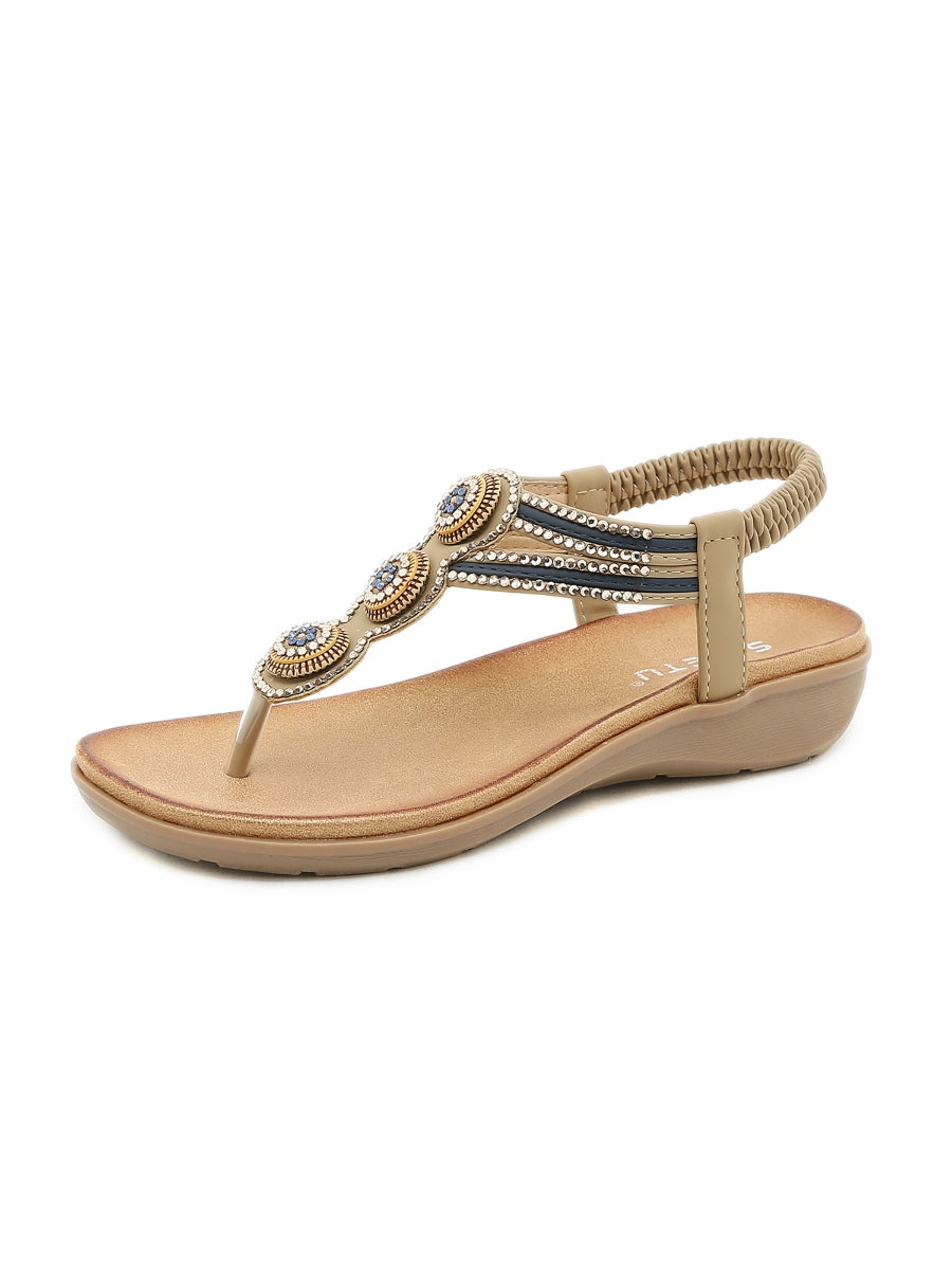 Sandalias adornadas con diamantes de imitación - SIKETU