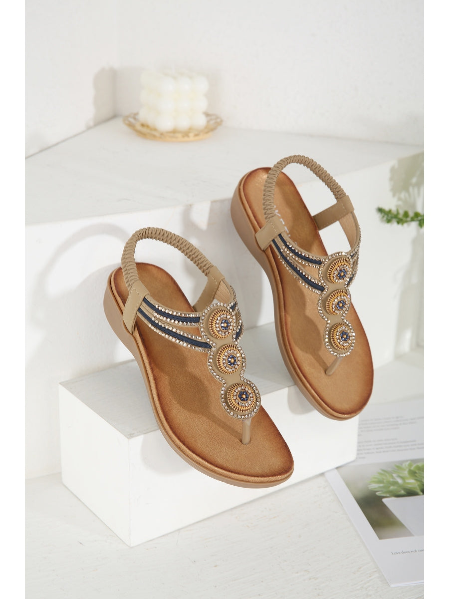 Sandalias adornadas con diamantes de imitación - SIKETU