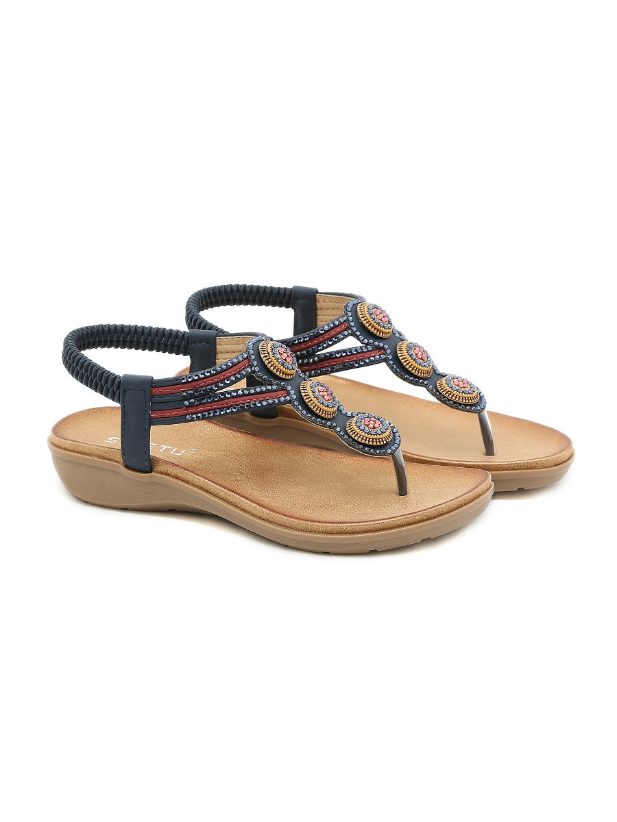 Sandalias adornadas con diamantes de imitación - SIKETU