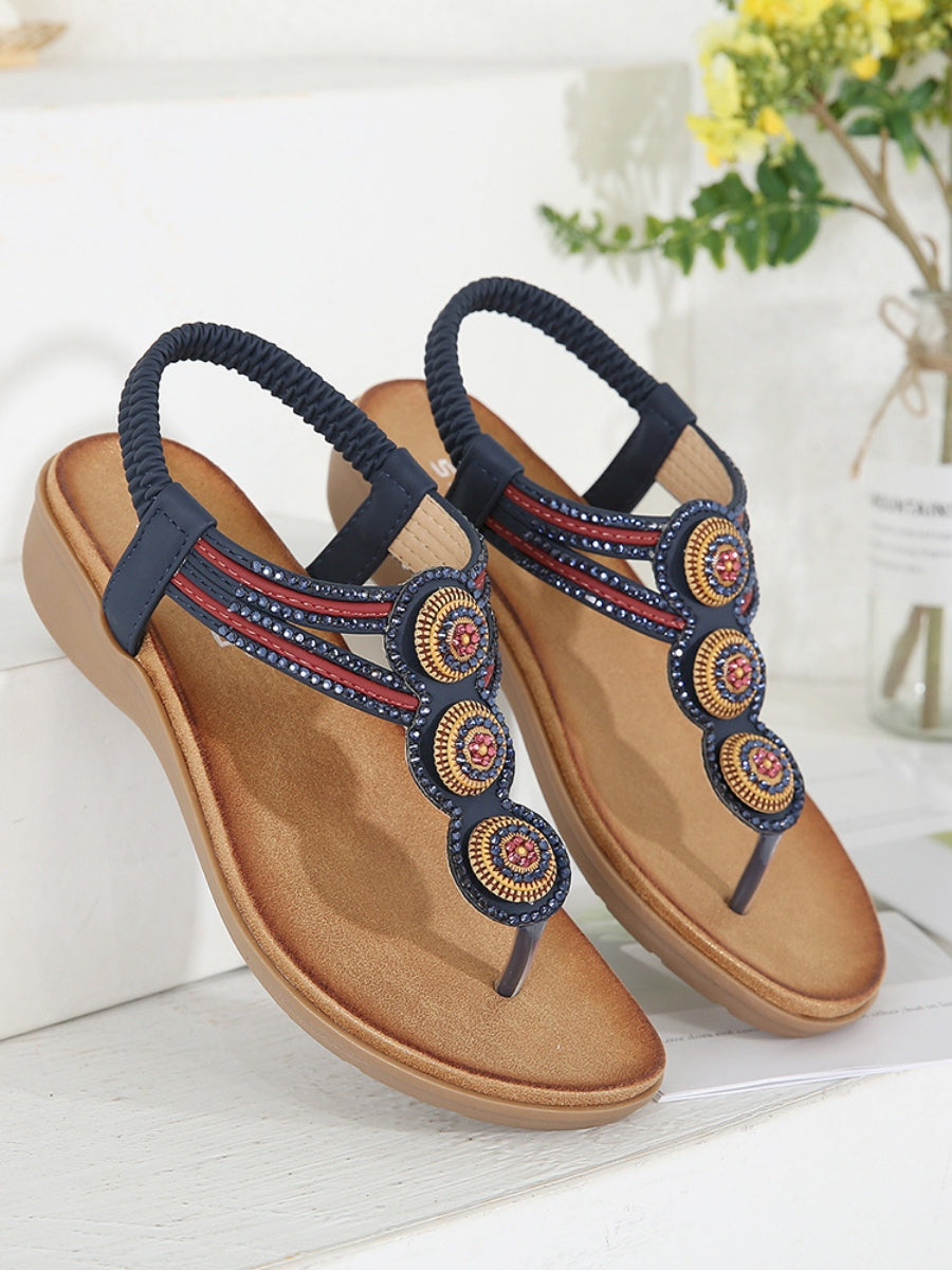 Sandalias adornadas con diamantes de imitación - SIKETU