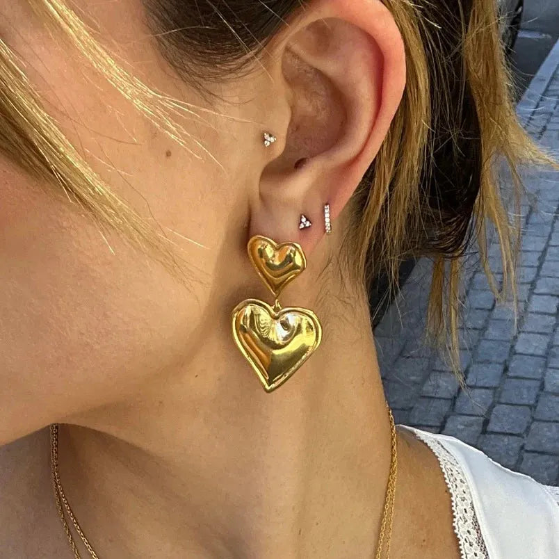 Heart Drop Earrings