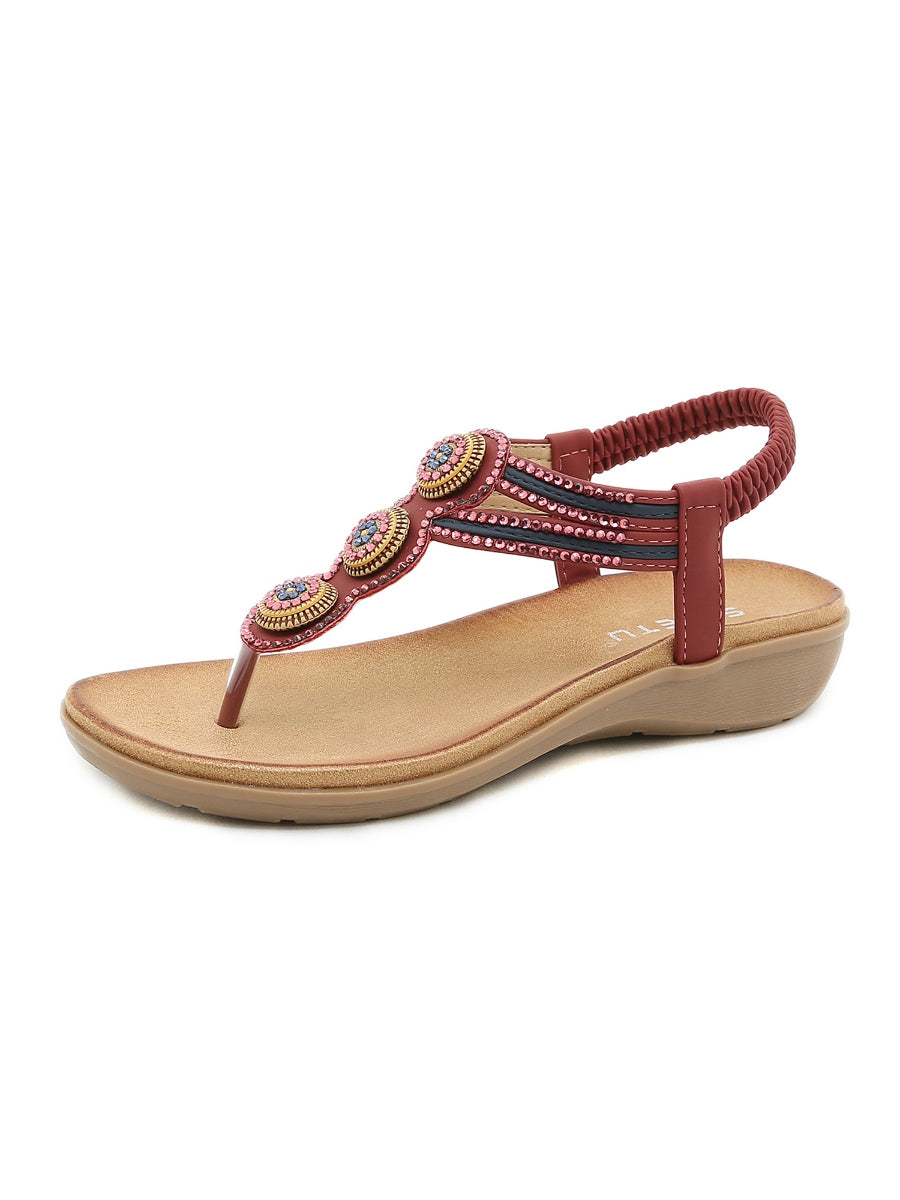 Sandalias adornadas con diamantes de imitación - SIKETU