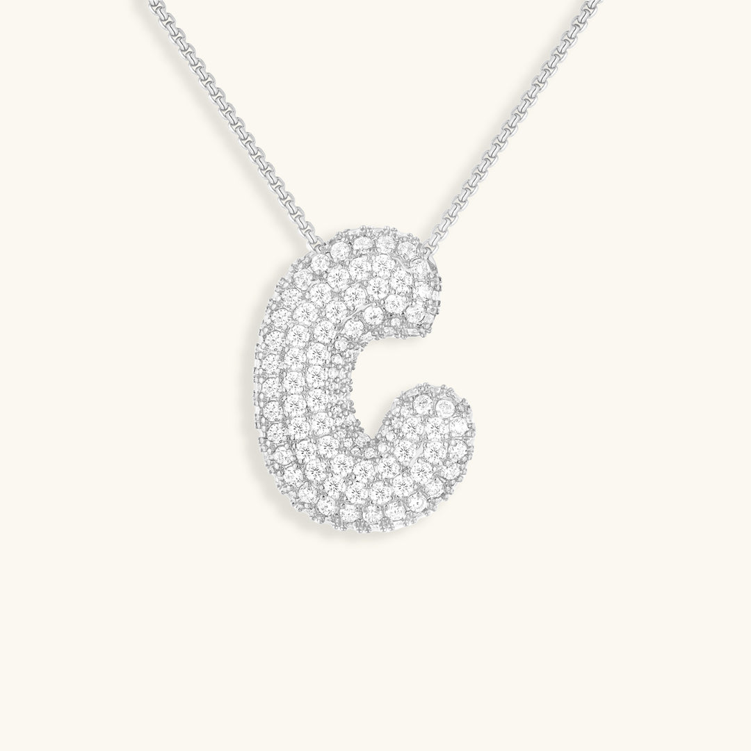 Diamond Initial Bubble Necklace