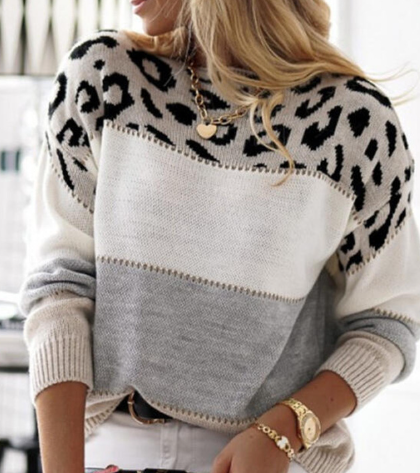 Lela™ | Sweater with leopard pattern