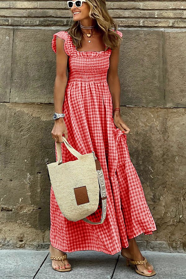 Elara | Long Check Dress