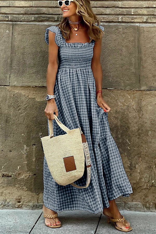 Elara | Long Check Dress