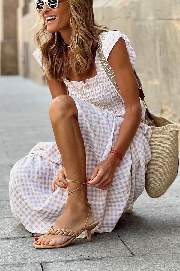 Elara | Long Check Dress