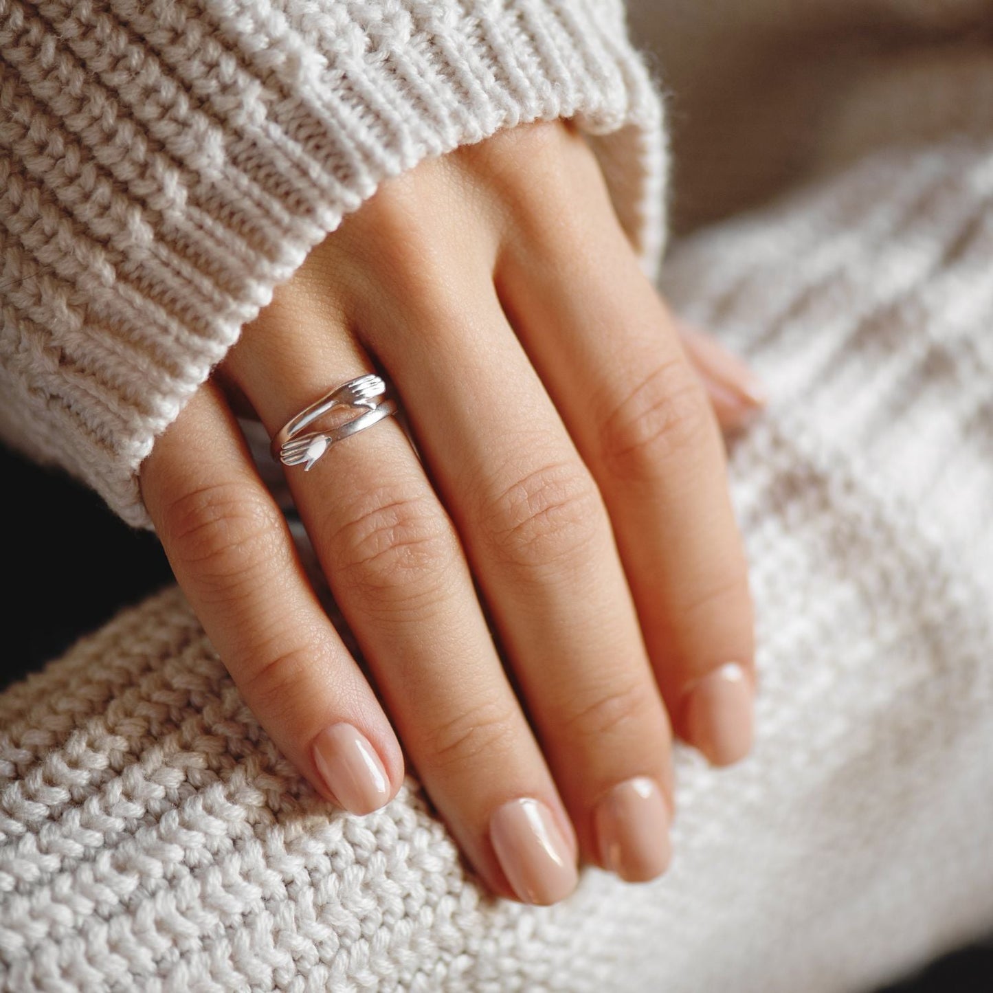 Sterling Silver Hug Ring