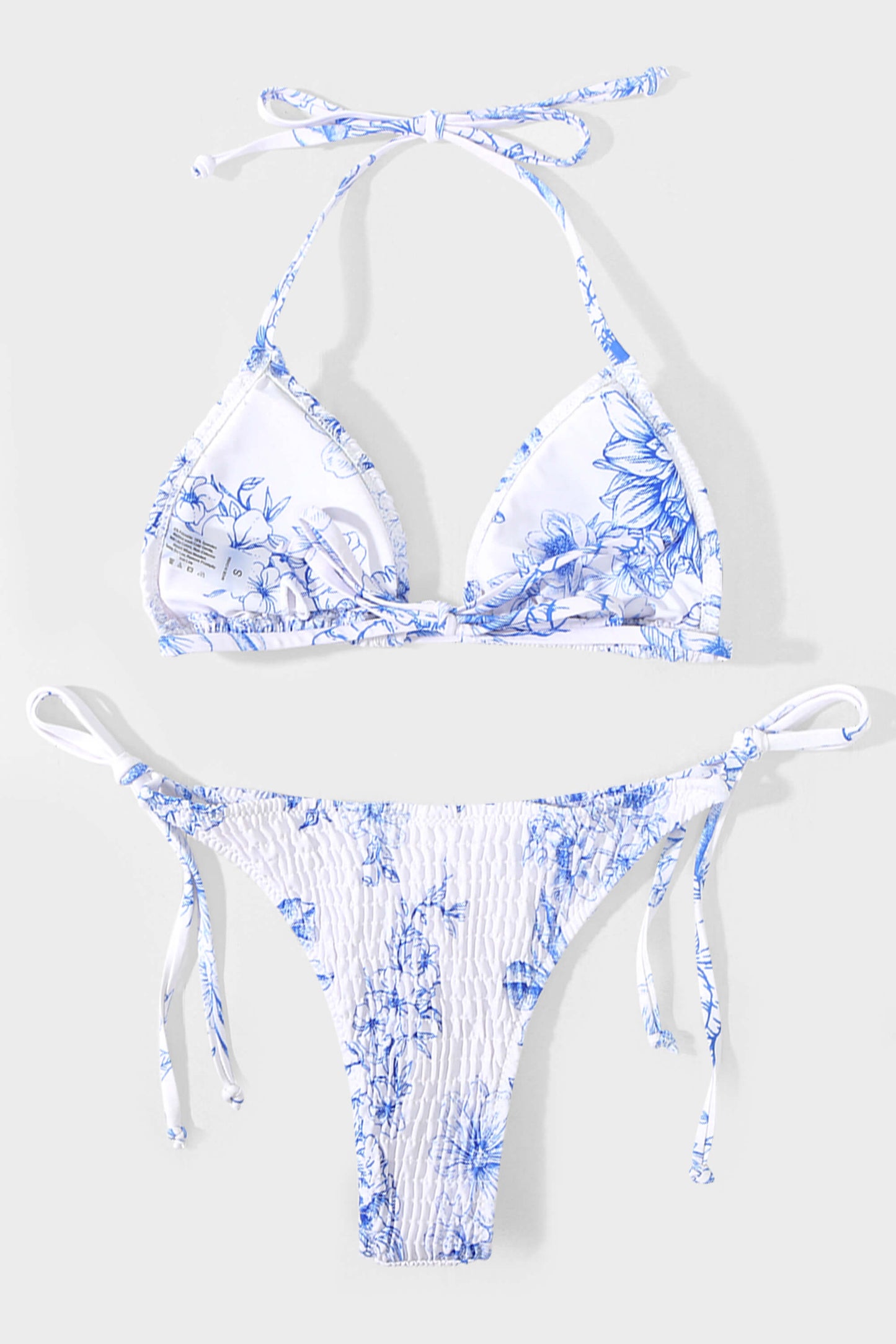 Conjunto Lanai - Floral azul y blanco