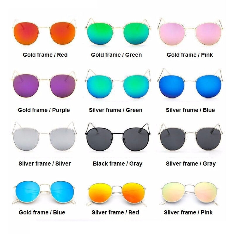 Gafas de sol de lujo con espejo redondo