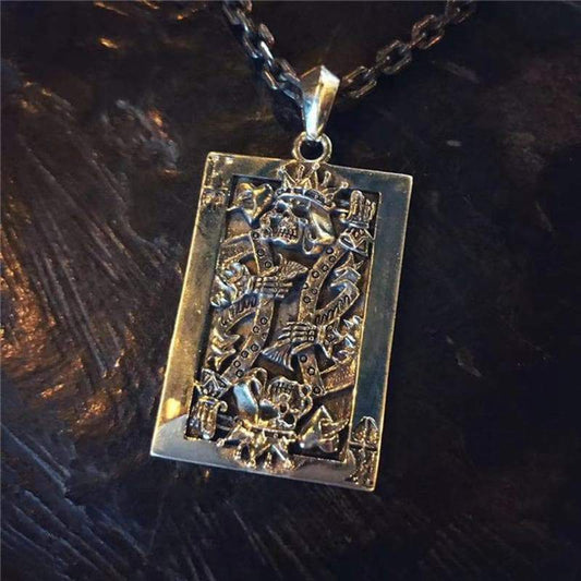 PUNK SPADE K POKER SILVER PENDANT