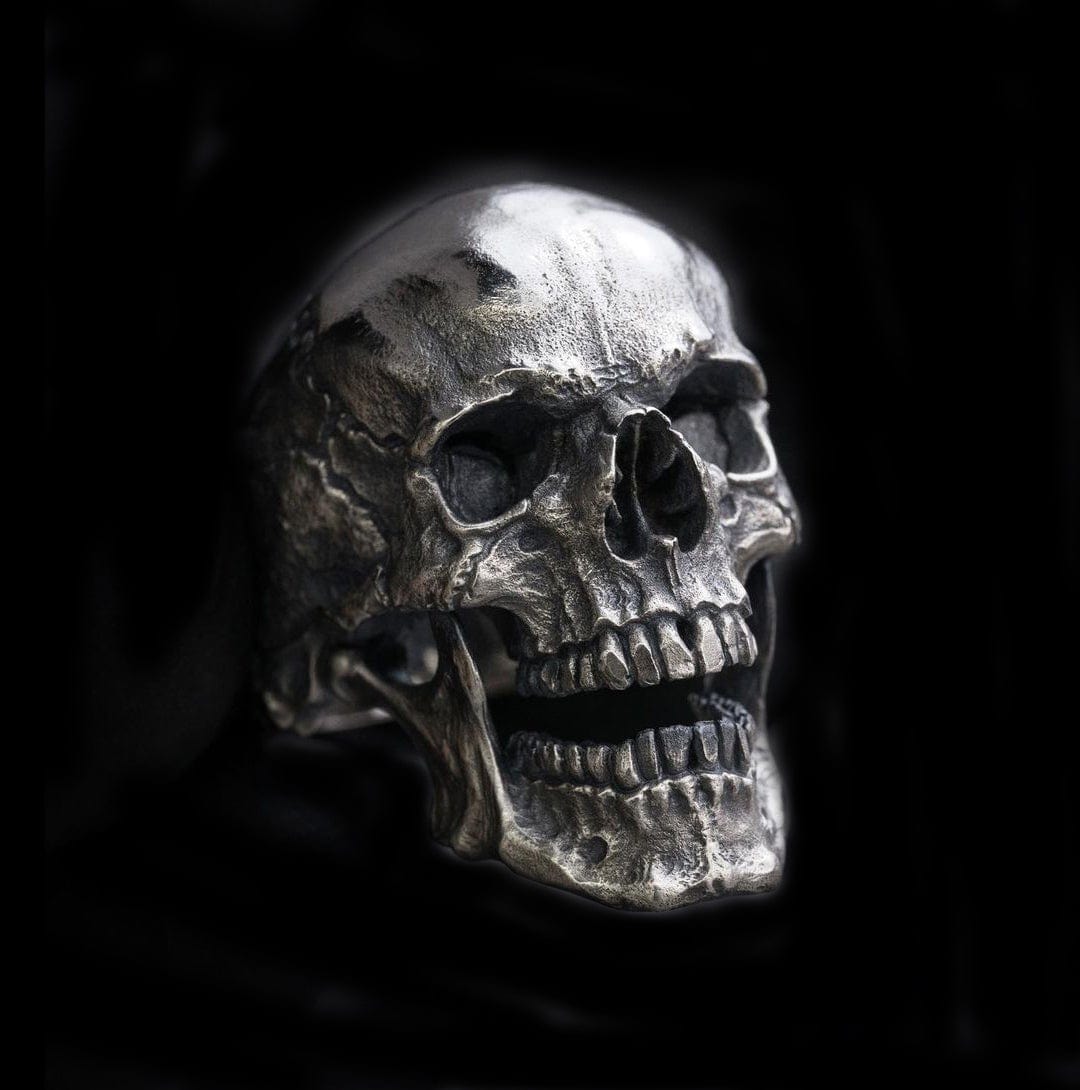 ANILLO GÓTICO DE ACERO INOXIDABLE CON CALAVERA NEGRA PARA HOMBRE
