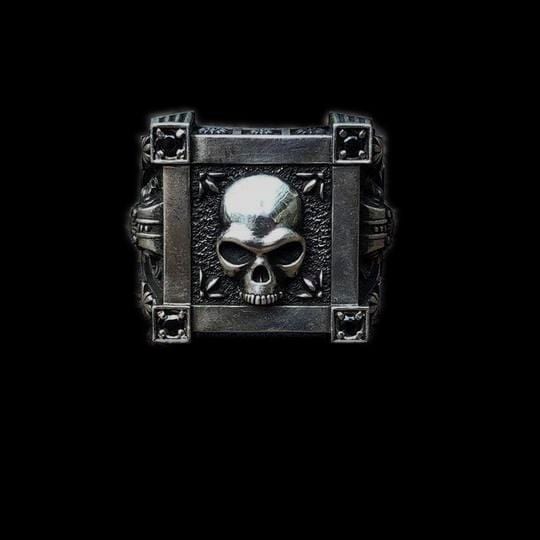 GOTHIC BIKER EDELSTAHL TOTENKOPFRING